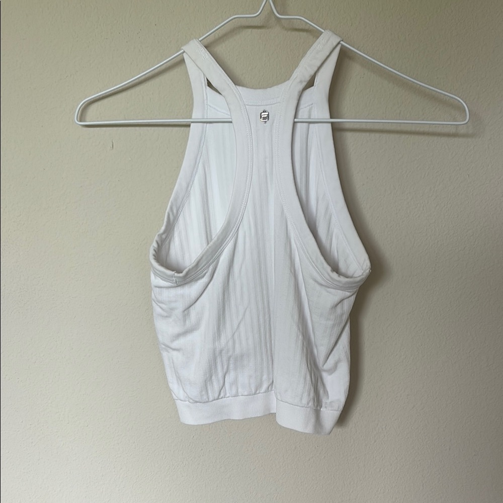 Fabletics White Ribbed Tank Top - Picture 2 of 8